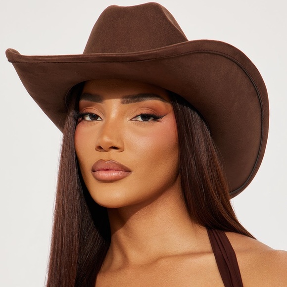 Brown Classic Felt Cowboy hat with Rhinestone Belt Detail | NEW - Picture 5 of 6